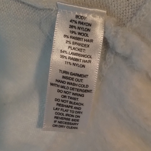 ✨White House Black Market Cream Plush Trim Long Cardigan Sweater - Picture 5 of 6